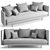 Minotti Torii High-Low Sofa 3D model small image 5