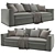 Contemporary Minotti Powell Sofa 3D model small image 1