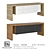 Modern Acacia and White Glass Cabinet 3D model small image 6