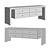 Modern Acacia and White Glass Cabinet 3D model small image 7