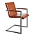Sleek Buffalo Brown Steel Armchair 3D model small image 1