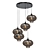 Stylish Black Round Pendant Light 3D model small image 1