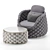 Textilene Rope Woven Outdoor Chair 3D model small image 4