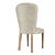 Vintage Carved Chair with Upholstered Seat 3D model small image 3