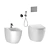 Cielo Fluid Back to Wall WC/Bidet Set 3D model small image 2