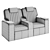 Figueras Hollywood 5400 Cinema Seating 3D model small image 7