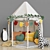 Fantasy Children Bed with Pillows 3D model small image 1