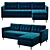 Sagunto Corner Sofa Bed 3D model small image 1