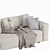 Modern Dienne Cross 3-Seat Sofa 3D model small image 5