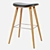 Finiks Bar Stool: Stylish Leather and Wood Design 3D model small image 2