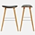 Finiks Bar Stool: Stylish Leather and Wood Design 3D model small image 3