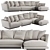 Elegant B&B Italia Noonu L Sofa 3D model small image 2