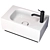 Compact Wall Mount Bathroom Basin 3D model small image 1