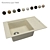 Florentina Lipsi 780R OM: Spacious Sink with Stainless Steel Grate 3D model small image 1