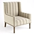 Sophisticated Tan Geometric Accent Chair 3D model small image 1