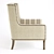 Sophisticated Tan Geometric Accent Chair 3D model small image 3