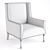 Sophisticated Tan Geometric Accent Chair 3D model small image 4