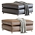 Elegant Hugo Ottoman: Plywood & Solid Wood Structure, Removable Goose Down Cushion 3D model small image 1