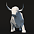 Polygonal Bull Sculpture 3D model small image 2