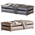 Minimalist Hugo Bench: 182cm Length 3D model small image 1