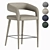 Elegant Gray Counter Stool 3D model small image 1