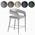 Elegant Gray Counter Stool 3D model small image 7