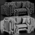 Munich Fabric Loveseat by Swoon 3D model small image 6