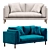 Luxury Munich Velvet Sofa 3D model small image 1