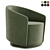 Modern Padova U Armchair: Sleek Design, Multiple Colors 3D model small image 1