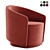 Modern Padova U Armchair: Sleek Design, Multiple Colors 3D model small image 2