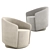 Modern Padova U Armchair: Sleek Design, Multiple Colors 3D model small image 4