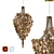 Dramatic Brass Chandelier with Swarovski Crystals 3D model small image 1