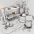 Elegant 24-Piece Decor Set 3D model small image 4