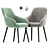Elegant Rochelle Strip Dining Set 3D model small image 2