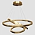 Golden Circle Pendant Chandelier 3D model small image 3
