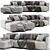 Minimalist Chaise Longue Sofa by Horm 3D model small image 1