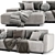 Minimalist Chaise Longue Sofa by Horm 3D model small image 3