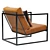 Modern Leather Armchair | Dark Metal Frame 3D model small image 3