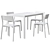 Modern White Dining Set: Melltorp & Janinge 3D model small image 2