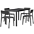 Modern White Dining Set: Melltorp & Janinge 3D model small image 3