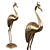 Bronze Pair of Cranes - 52cm 3D model small image 3