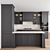 Neo Classic Kitchen Set - Gray & White 3D model small image 1