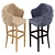 Sleek Modern Leather Barstool 3D model small image 2