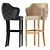 Sleek Modern Leather Barstool 3D model small image 5