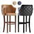 Sleek Modern Leather Barstool 3D model small image 8