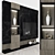 Sleek TV Wall Set with 65" Display 3D model small image 3