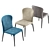 Sleek Clay Table & Monti Chair Set 3D model small image 3