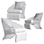 Elegant Colette Armchair by Minotti 3D model small image 3