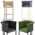 Modern Leather Loft Barstool 3D model small image 2