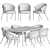 Elegant Millimeter Dining Set 3D model small image 4